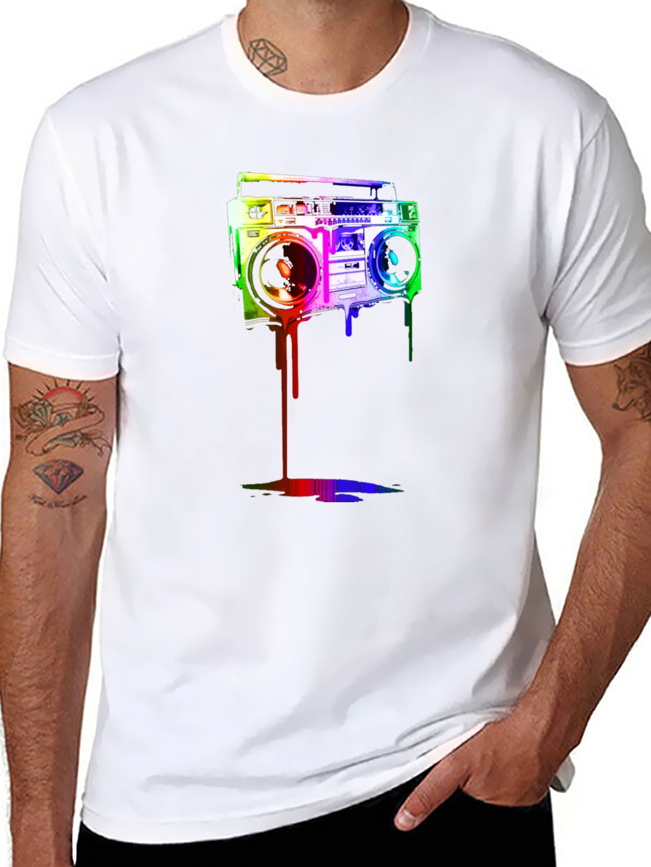 Retro Boombox Graphic Tee - Cool Casual Style