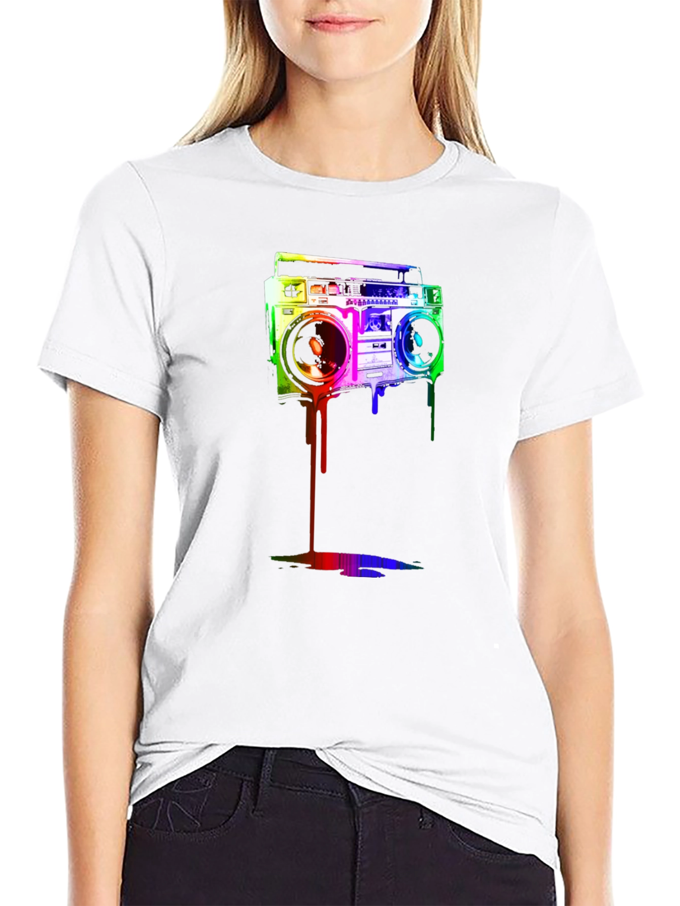 Retro Boombox Graphic Tee - Cool Casual Style