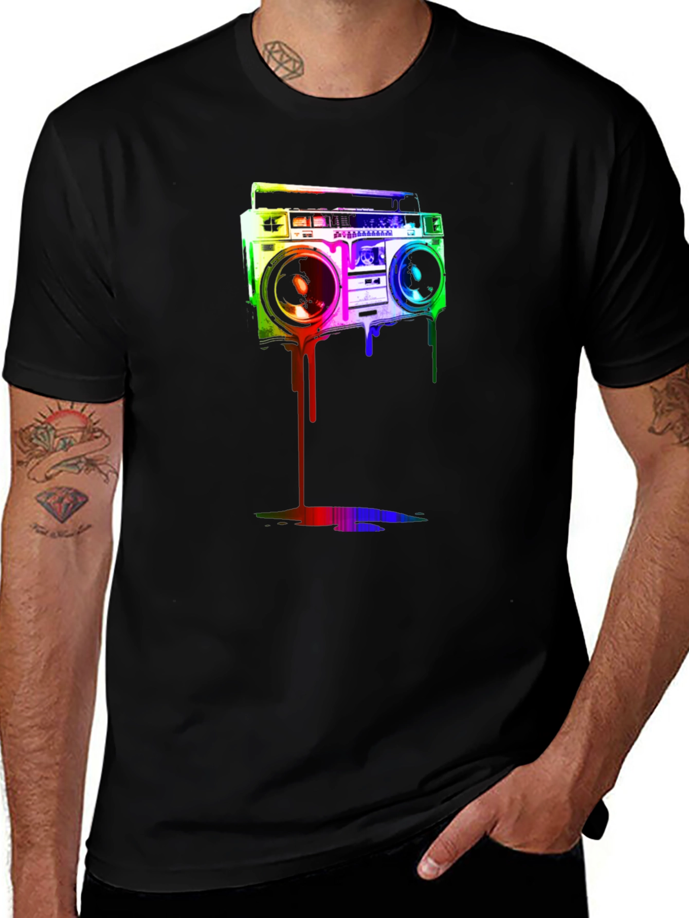 Retro Boombox Graphic Tee - Cool Casual Style