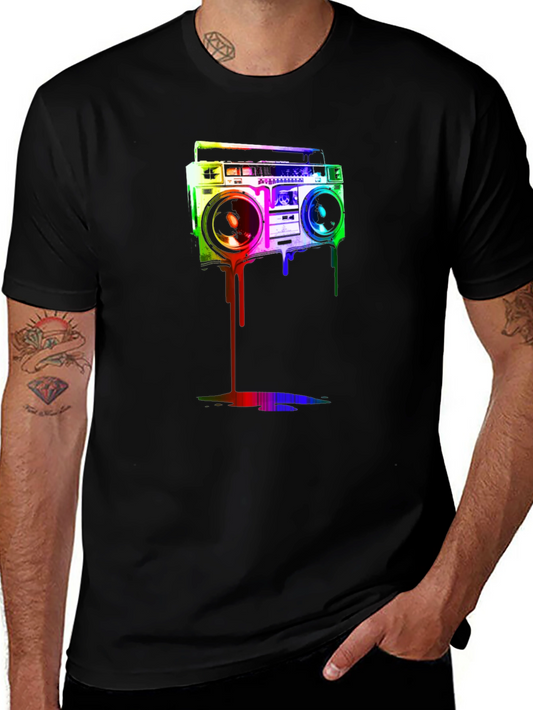 Retro Boombox Graphic Tee - Cool Casual Style