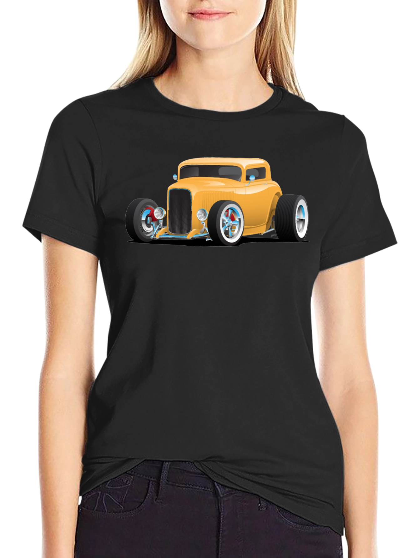 Hot Rod Car Graphic Tee - Black