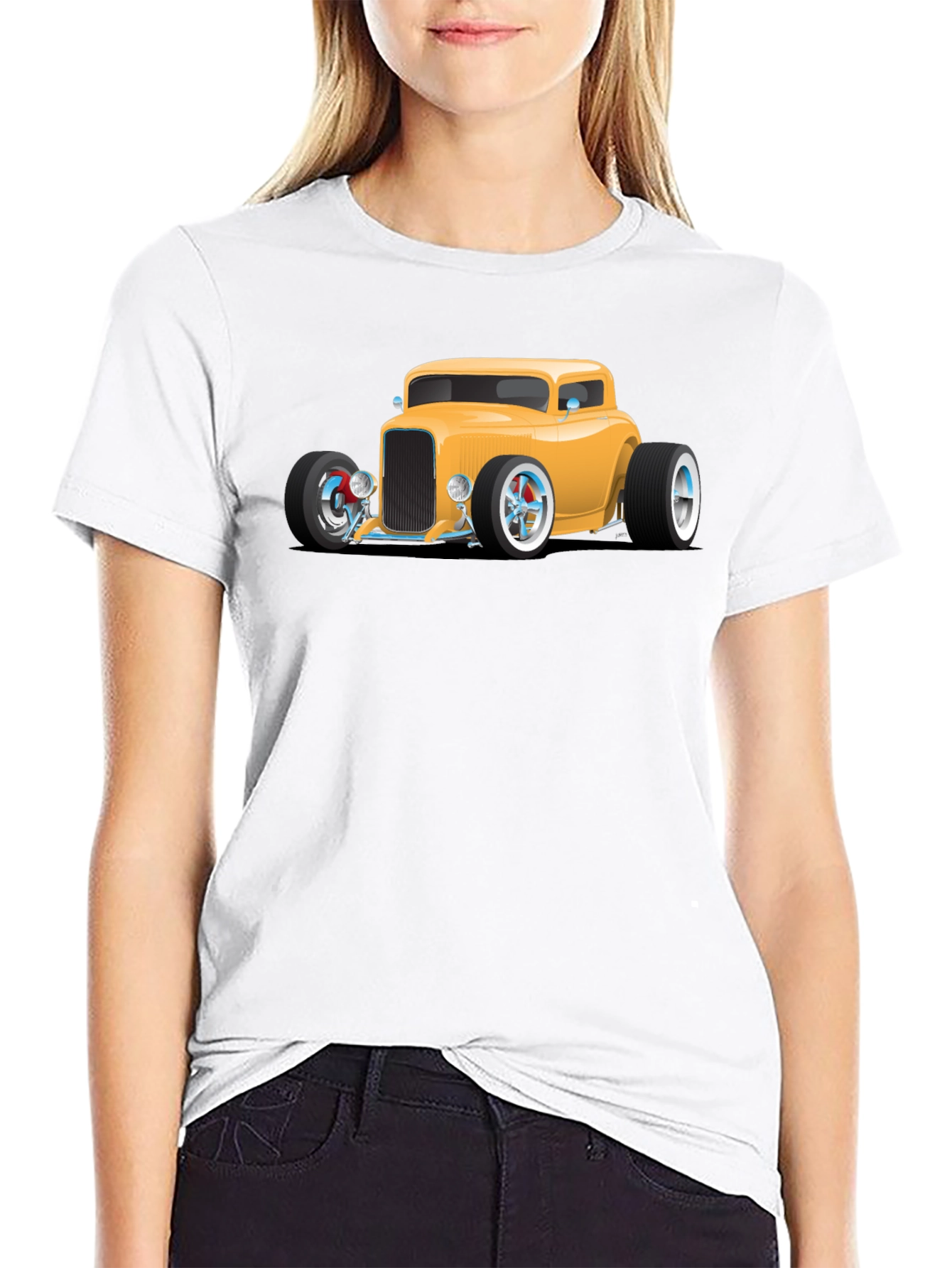 Hot Rod Car Graphic Tee - Black