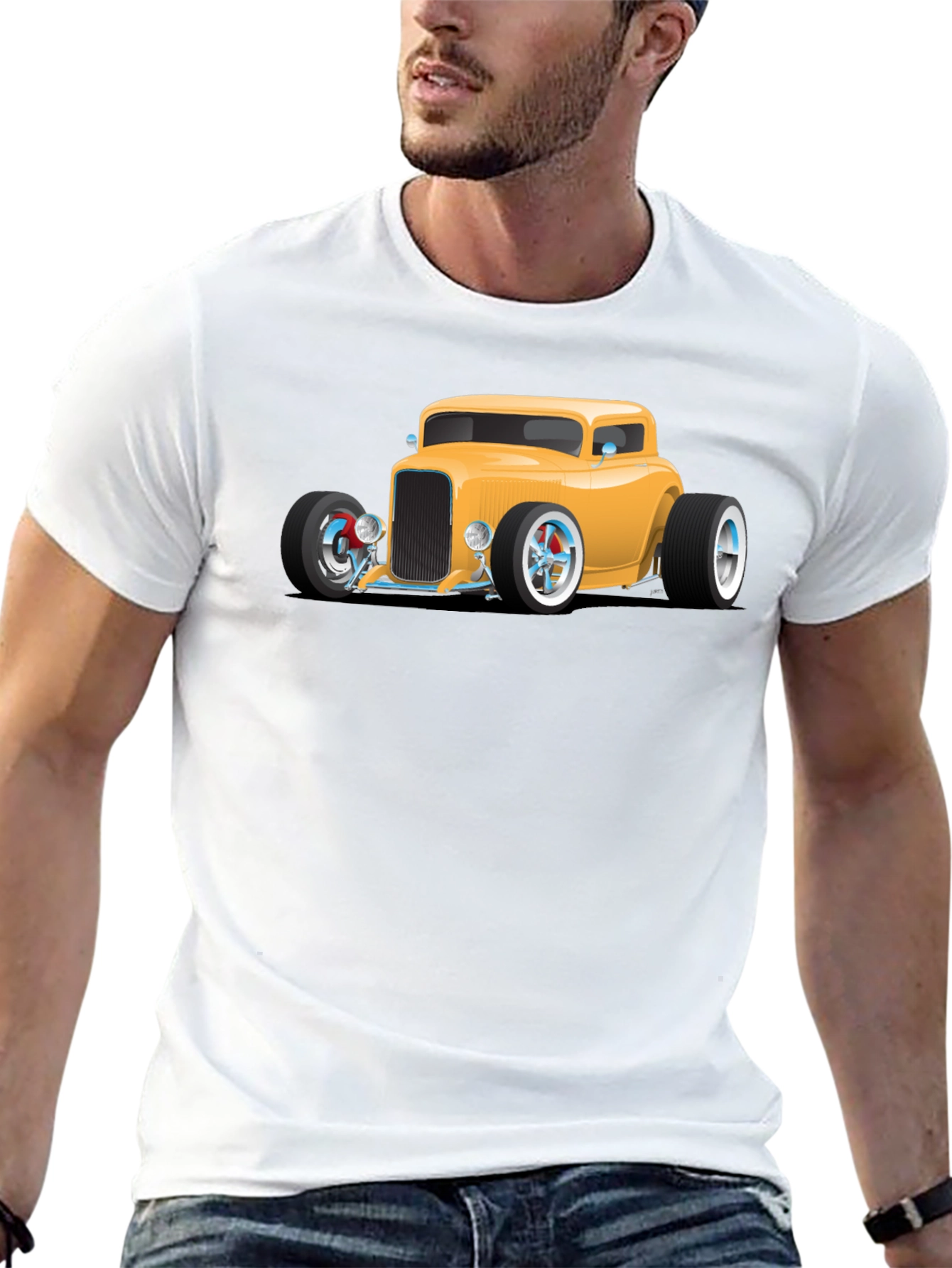Hot Rod Car Graphic Tee - Black