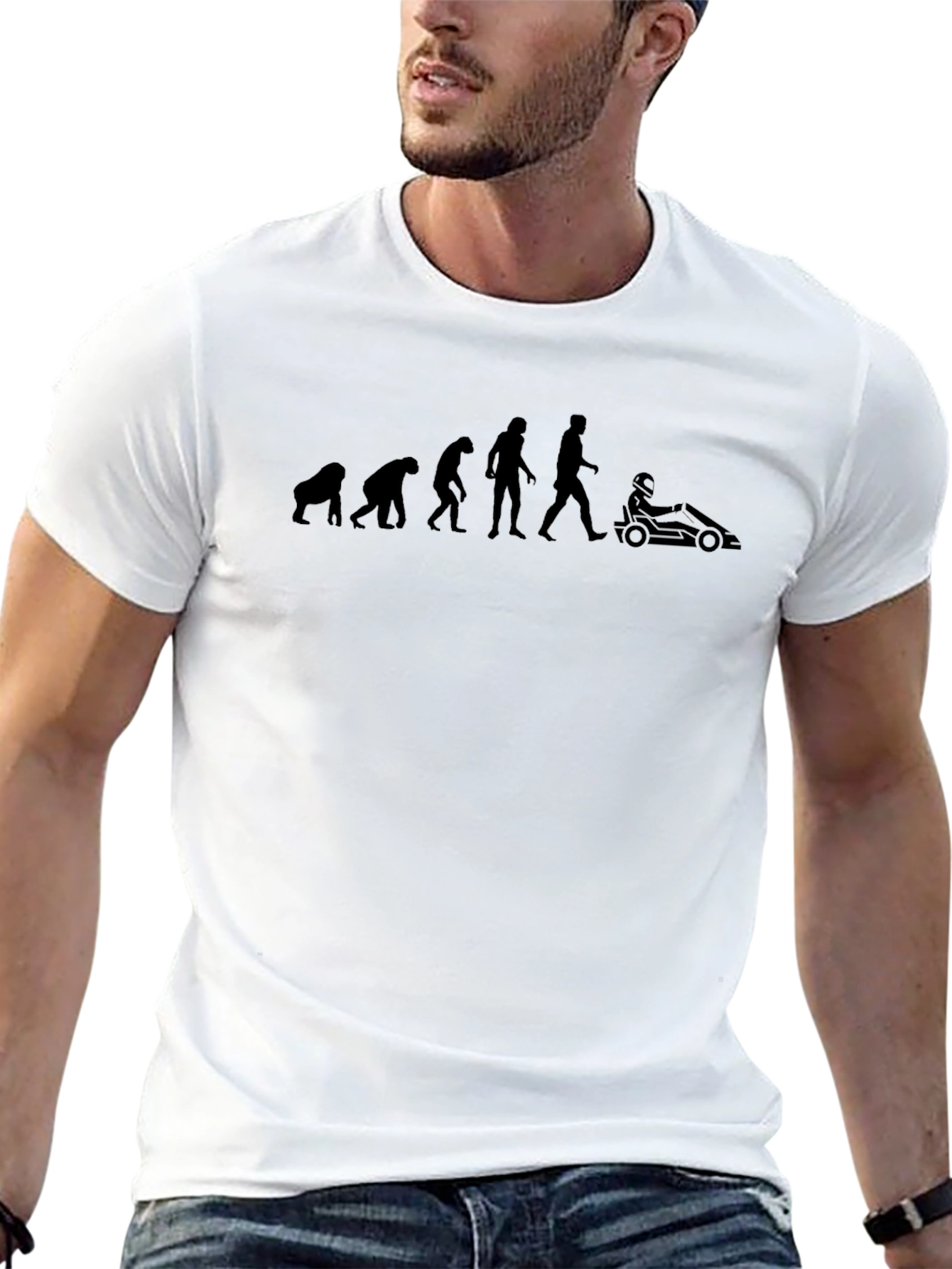 Evolution of Man Kart Racing T-Shirt