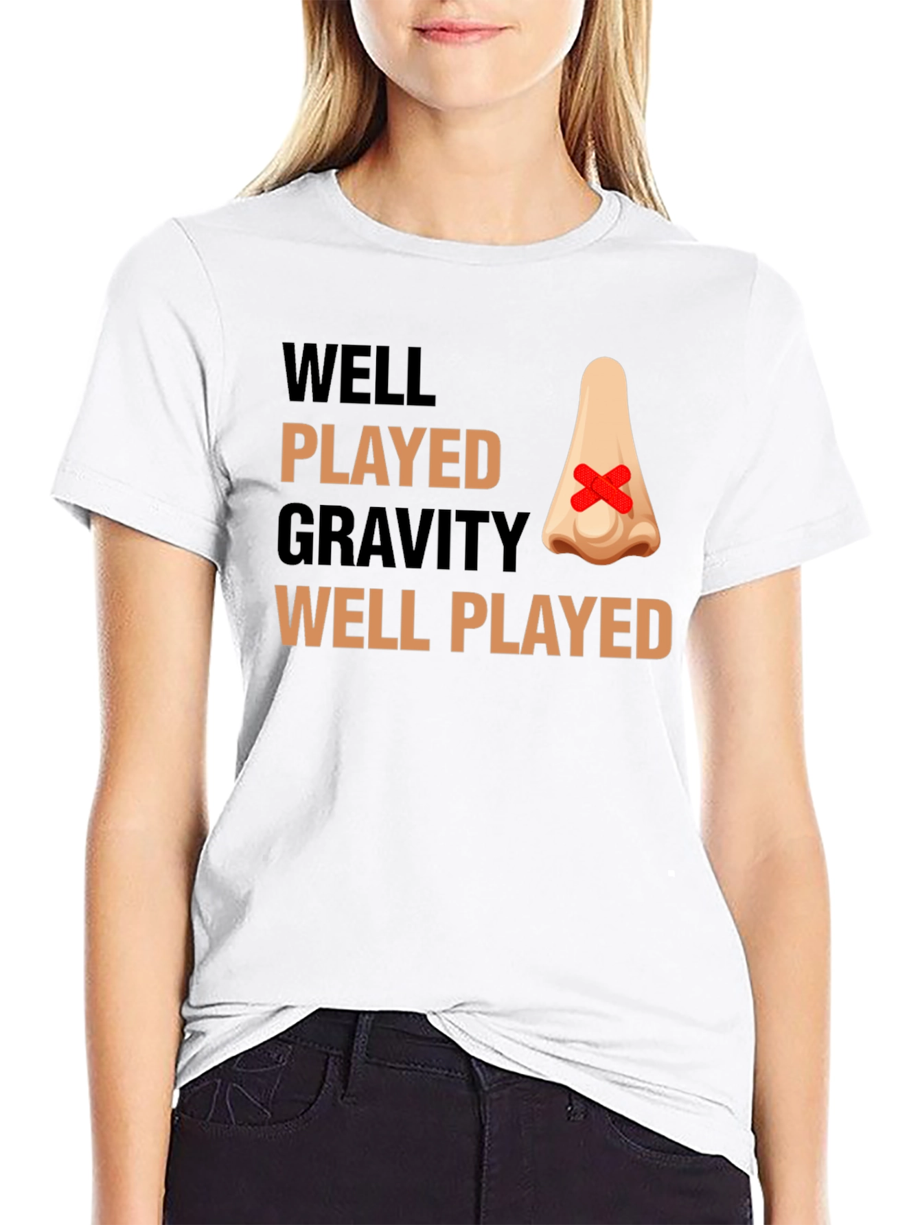 Well Played Gravity Funny Injury T-Shirt