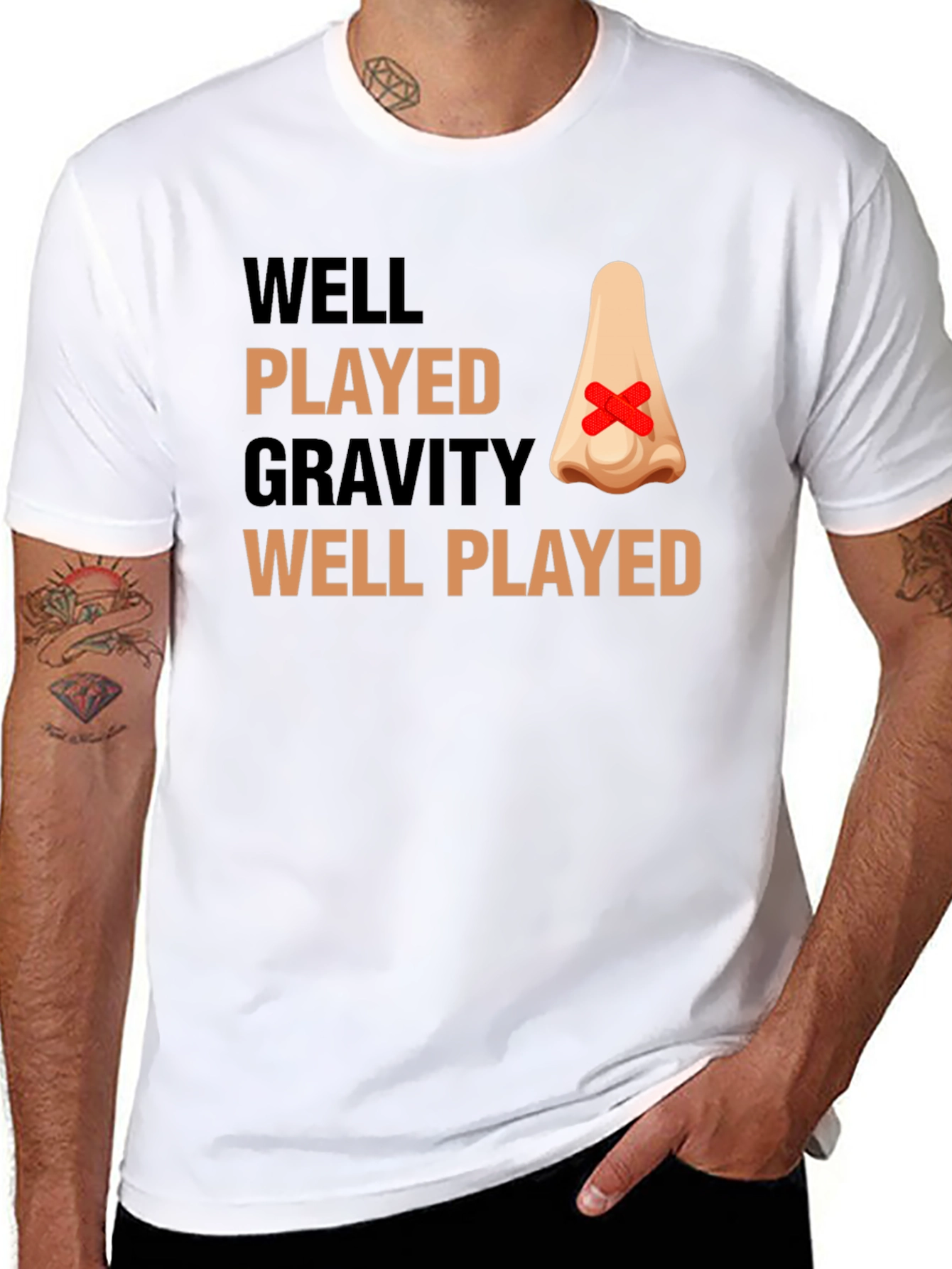 Well Played Gravity Funny Injury T-Shirt