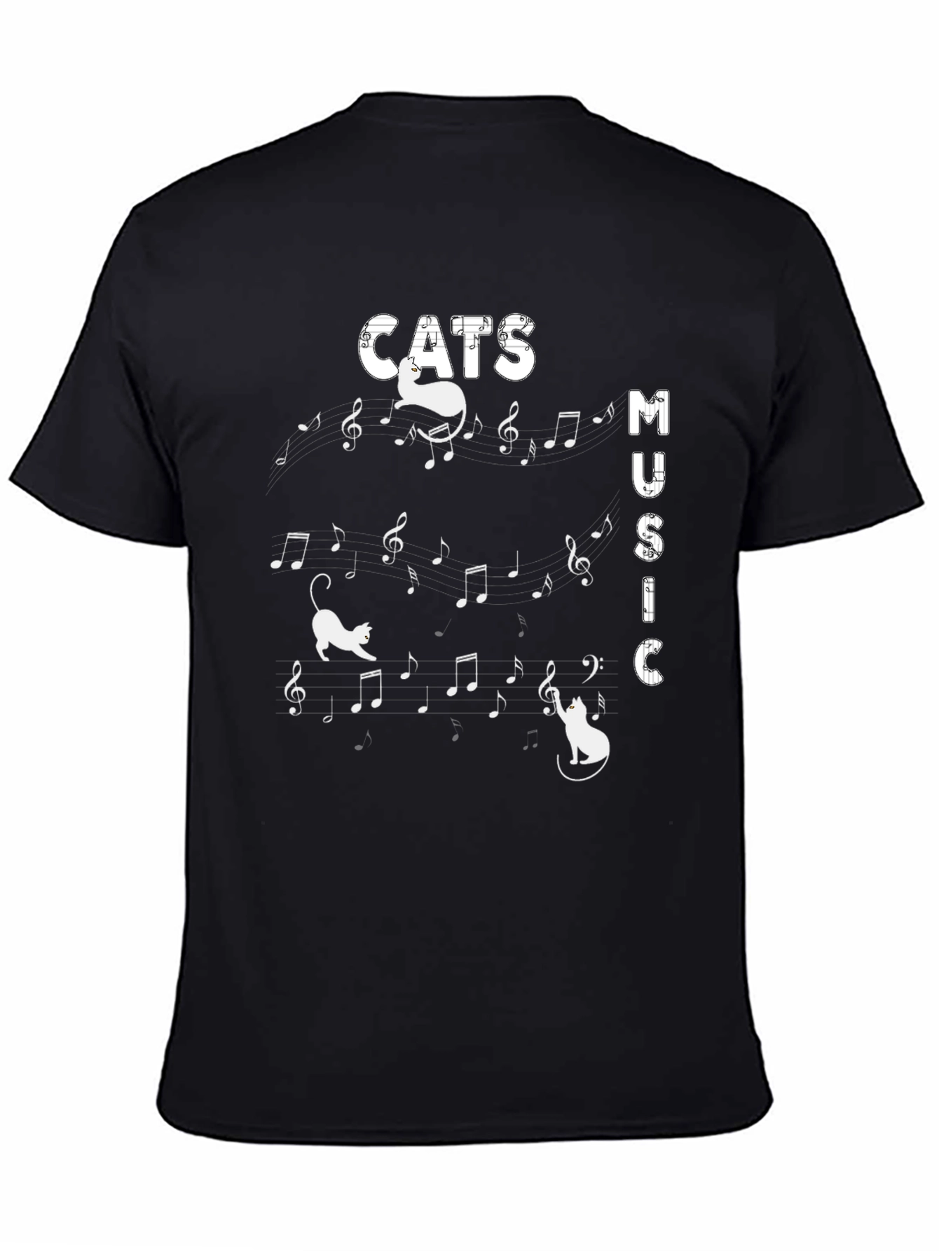 Cats and Music T-Shirt - Fun Graphic Tee