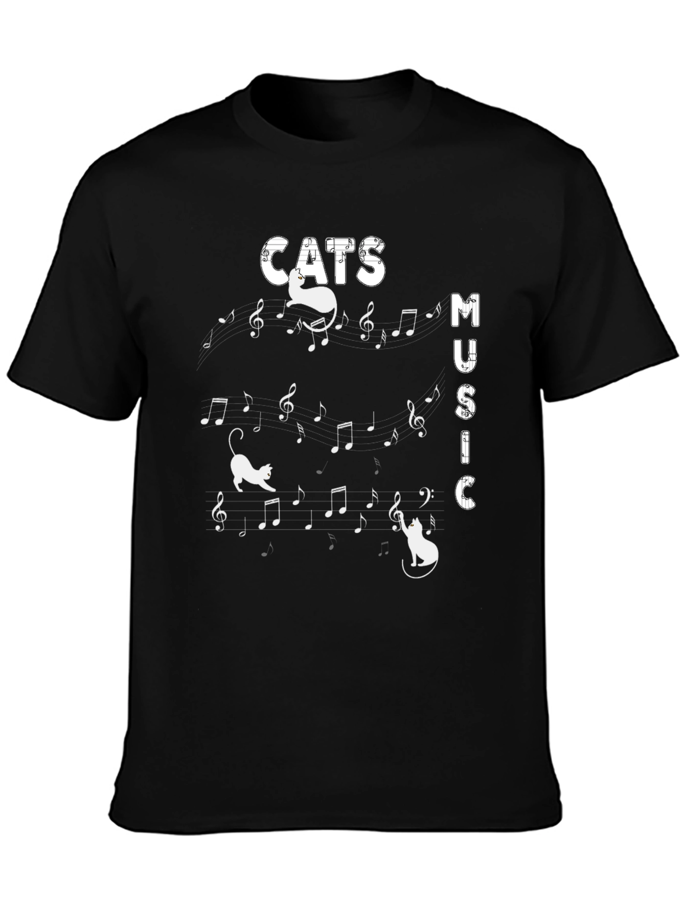 Cats and Music T-Shirt - Fun Graphic Tee