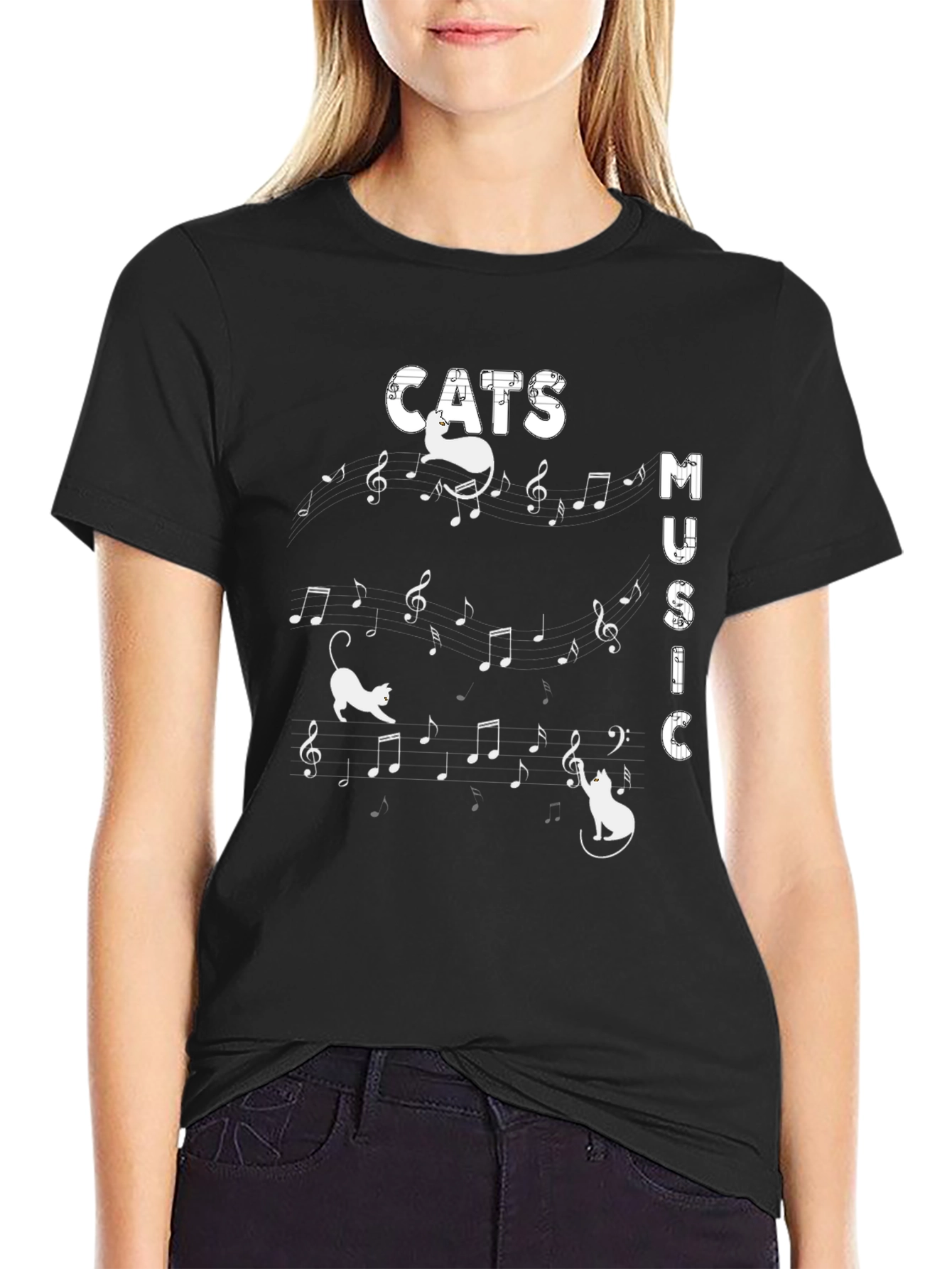 Cats and Music T-Shirt - Fun Graphic Tee