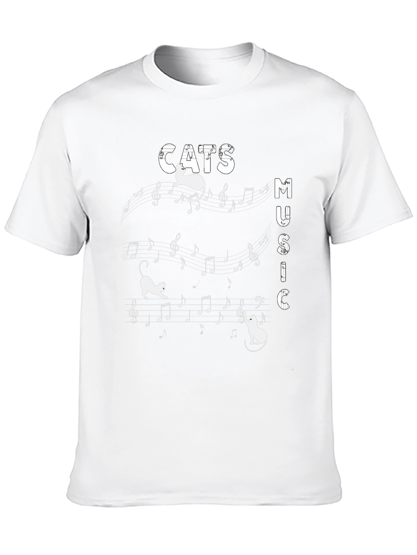 Cats and Music T-Shirt - Fun Graphic Tee