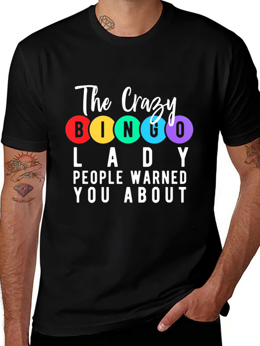 Crazy Bingo Lady T-Shirt - Fun Novelty Tee