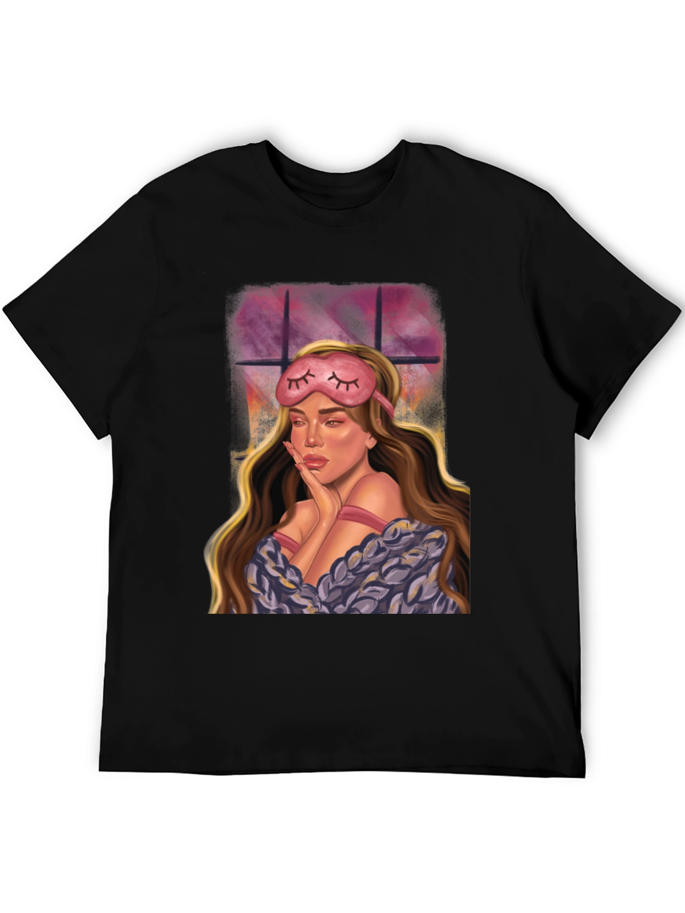 Woman With Sleep Mask Graphic Tee