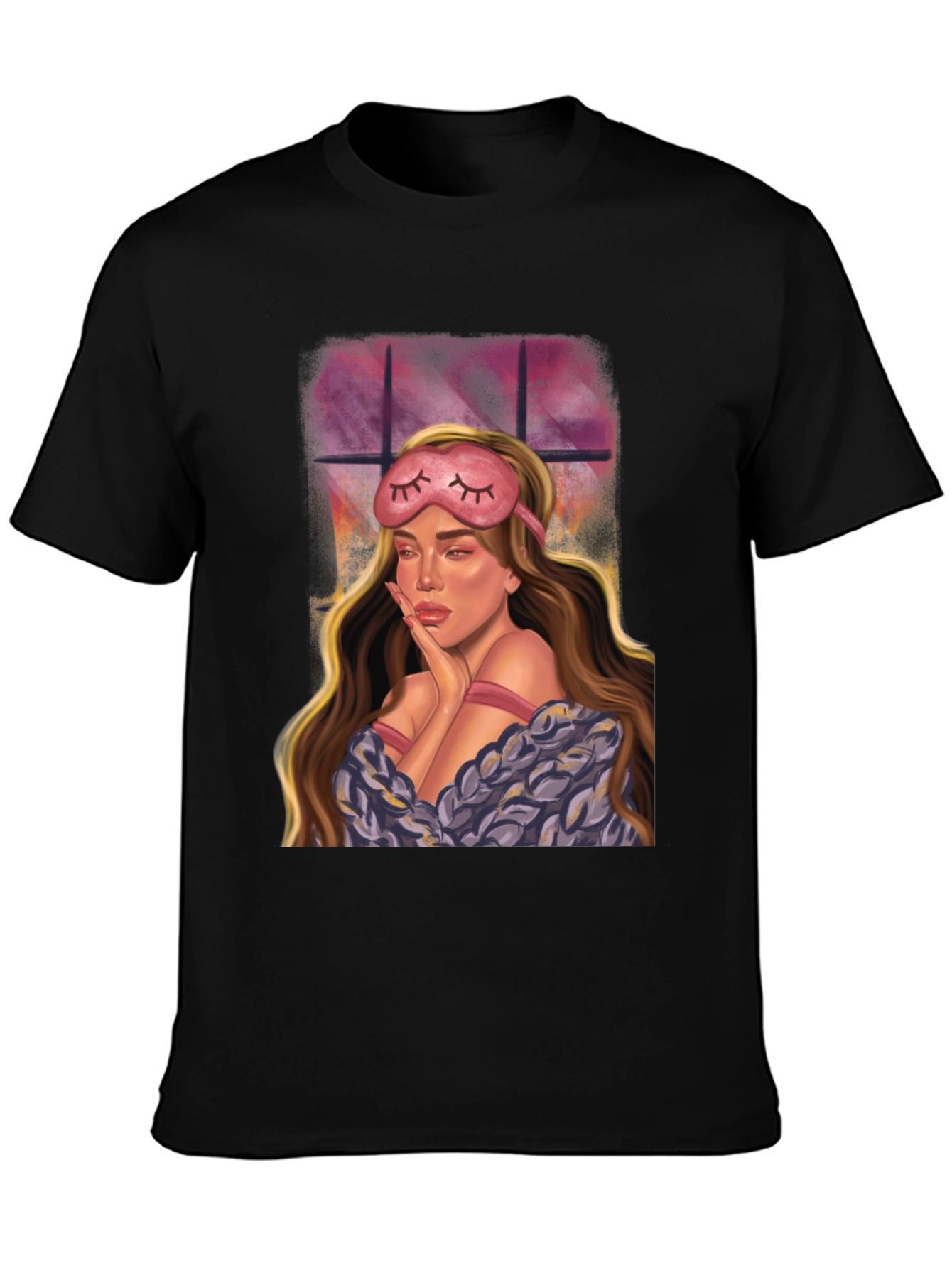 Woman With Sleep Mask Graphic Tee