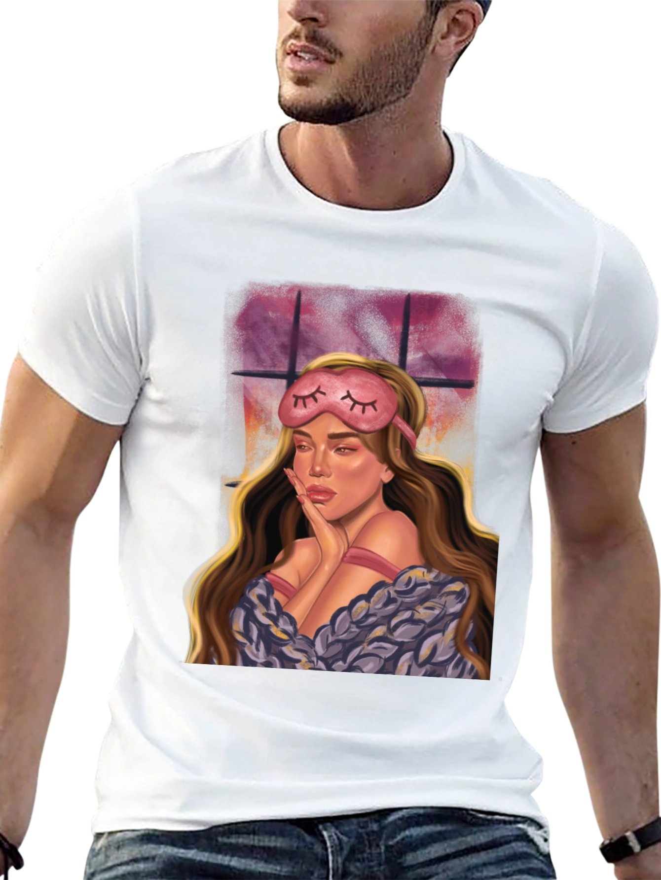 Woman With Sleep Mask Graphic Tee