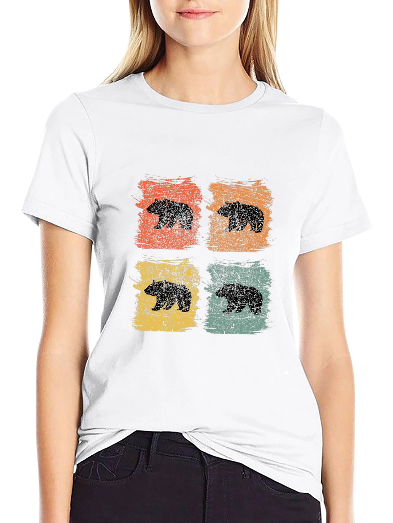 Retro Bear Graphic T-Shirt - Stylish Mens Tee