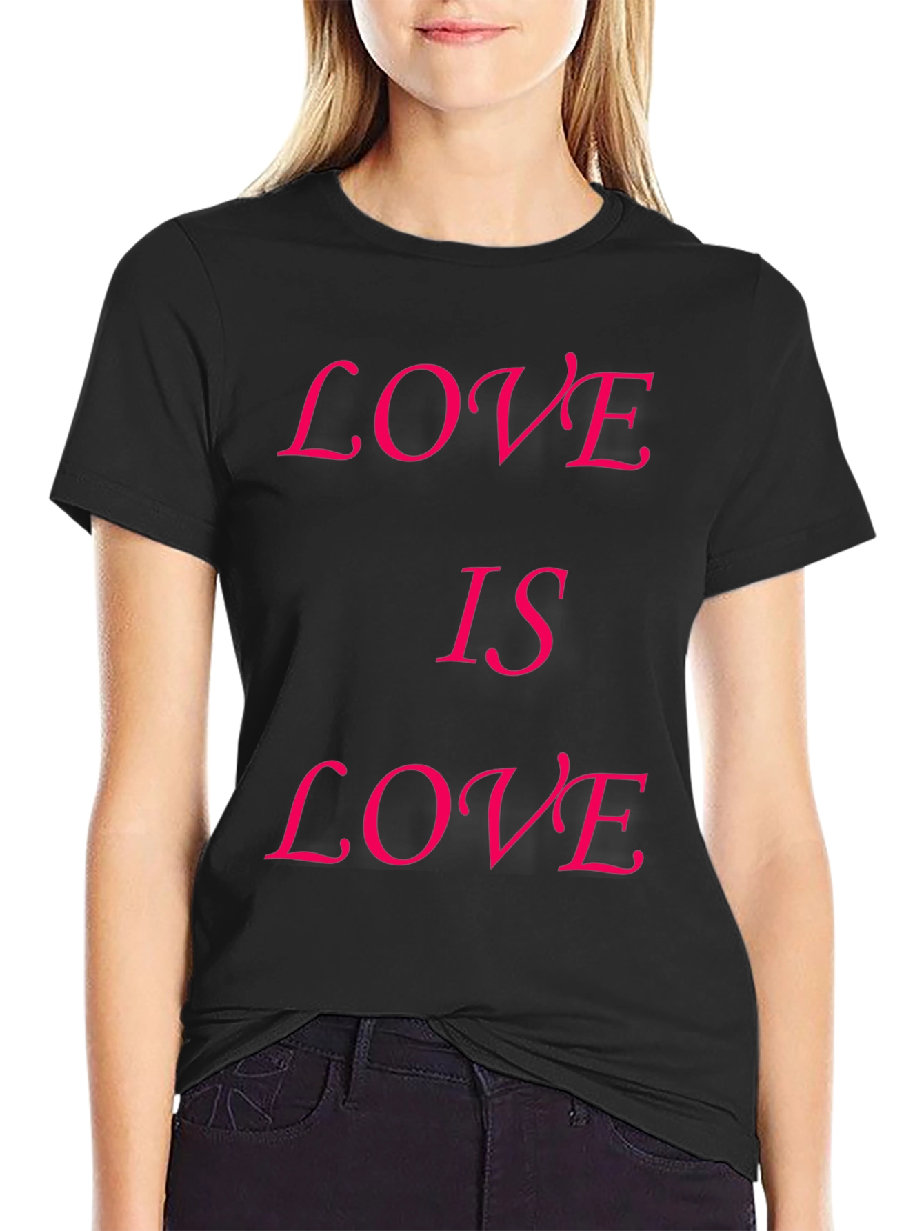 Love is Love T-Shirt - Black Cotton Blend
