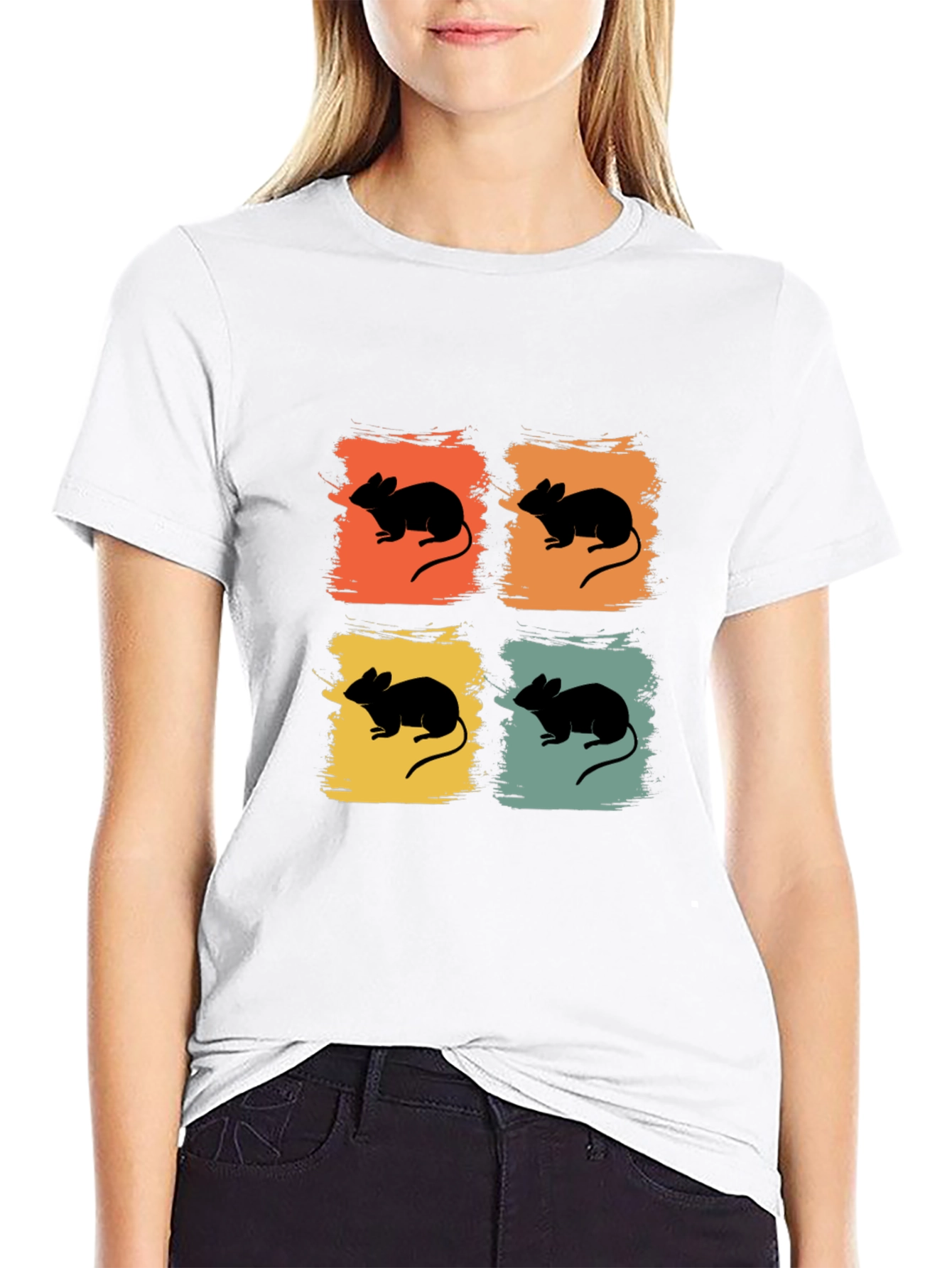 Retro Mouse Graphic T-Shirt - Quirky Rodent Tee