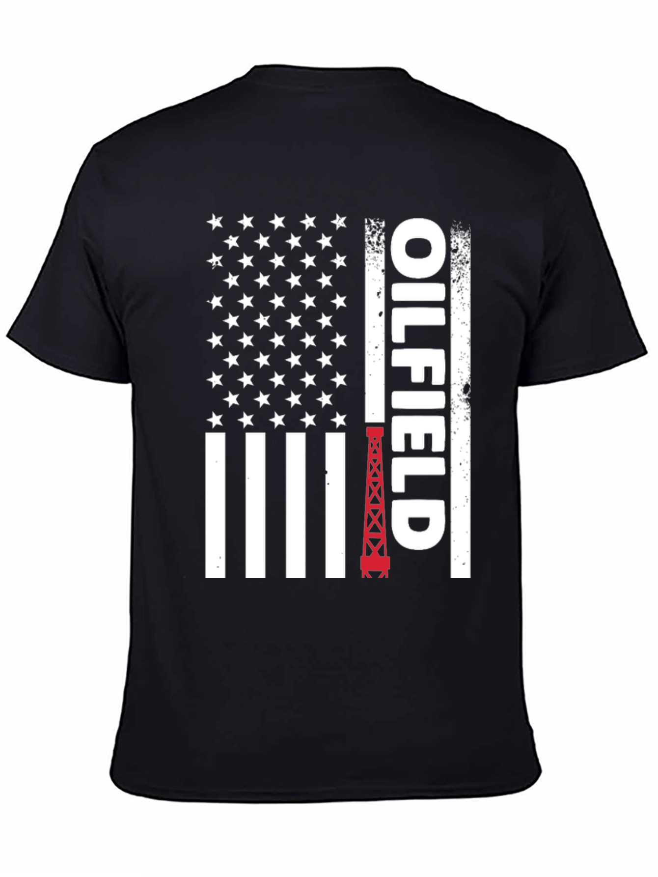 Oilfield American Flag Graphic T-Shirt