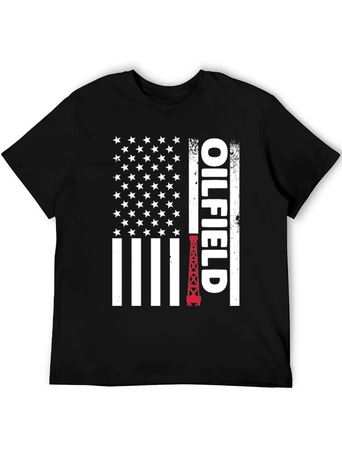 Oilfield American Flag Graphic T-Shirt