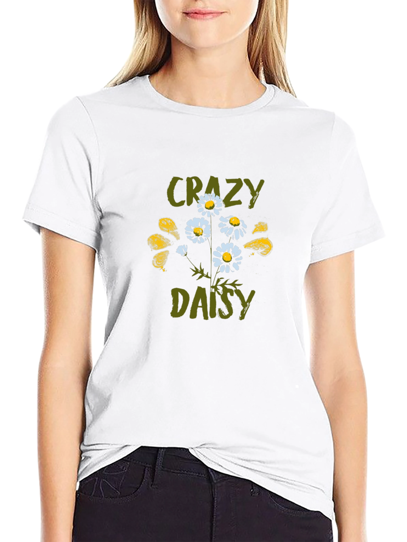 Crazy Daisy Graphic Tee - Unisex Black T-Shirt