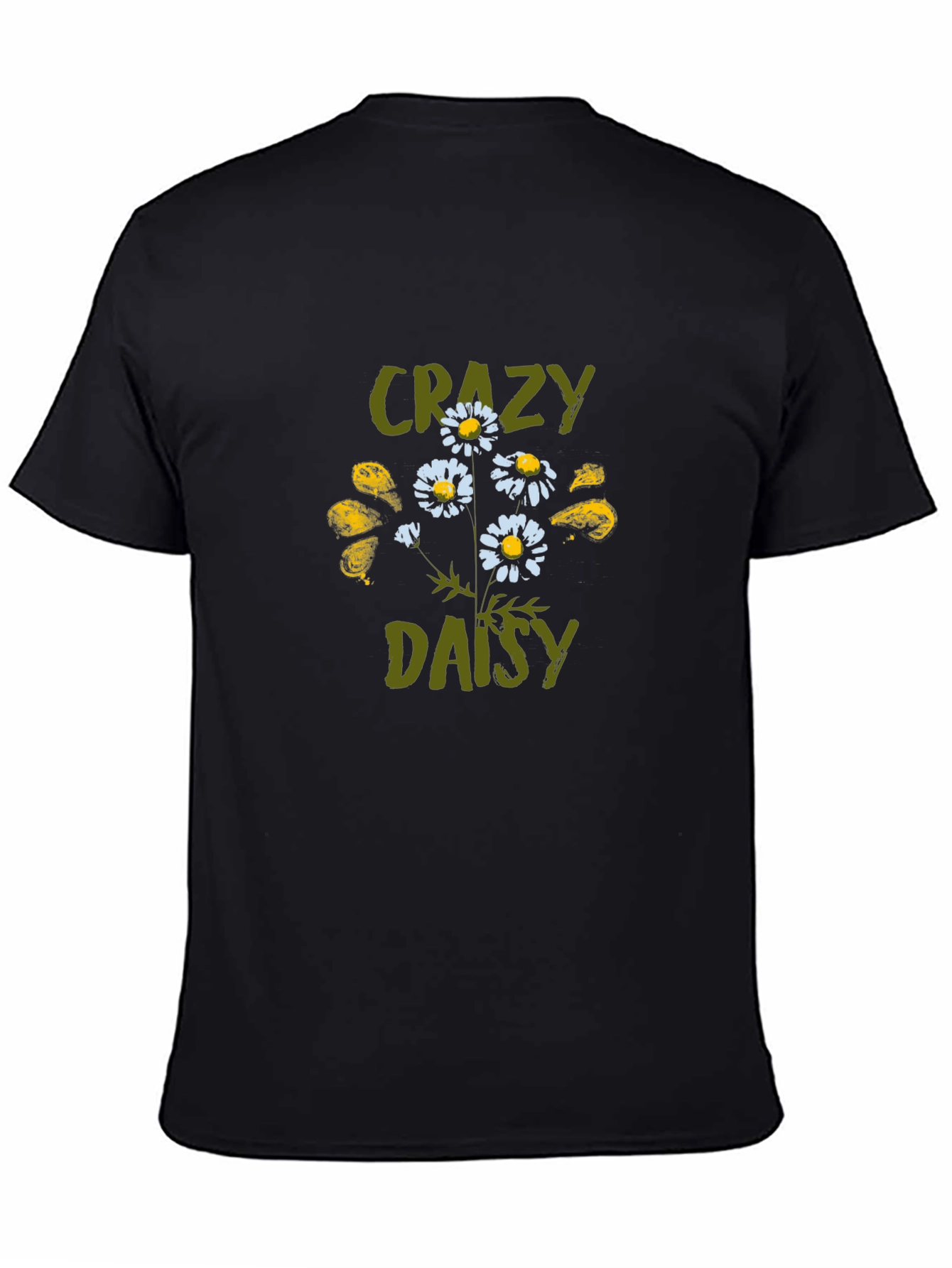 Crazy Daisy Graphic Tee - Unisex Black T-Shirt