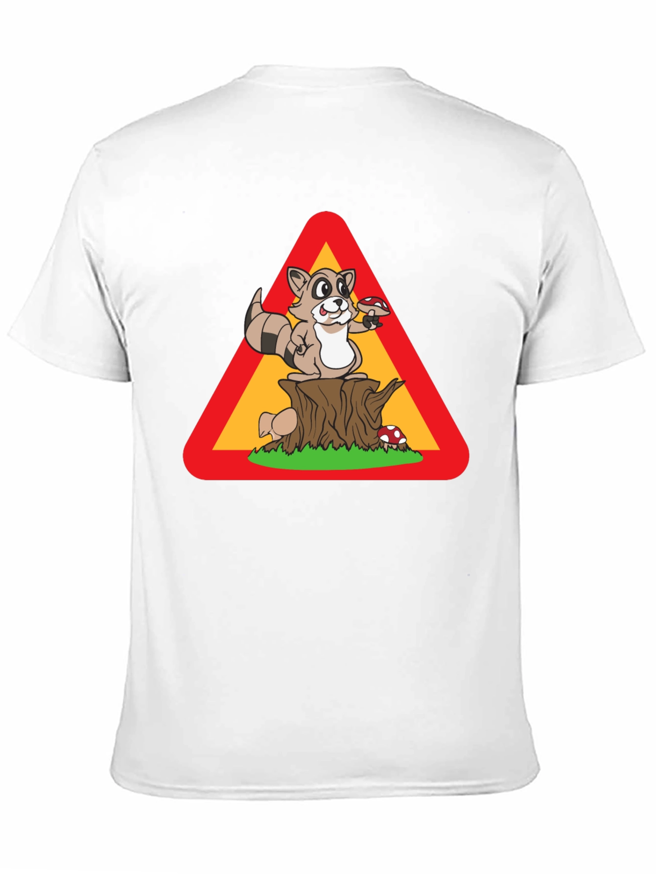 Raccoon Warning Sign T-Shirt - Funny Wildlife Tee