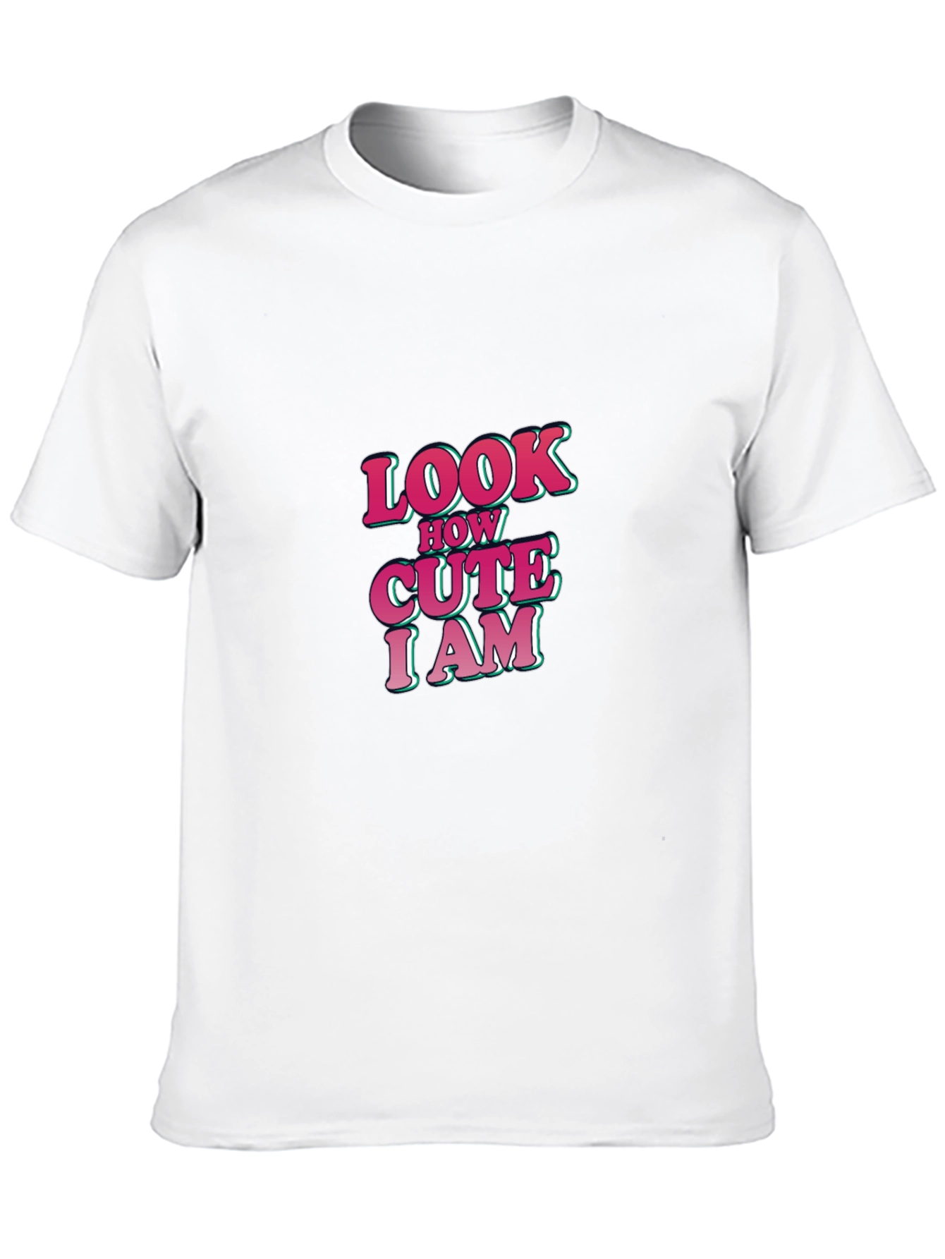 Look How Cute I am Black Graphic T-Shirt