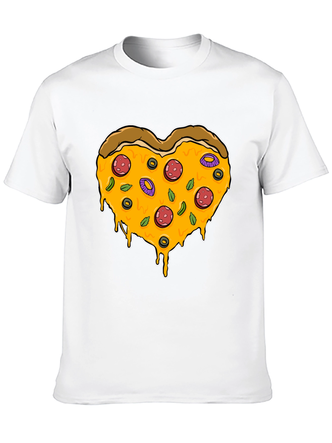 Pizza Heart Graphic T-Shirt - Novelty Tee