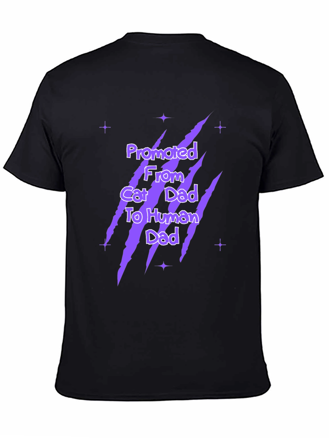 Promoted Cat Dad To Human Dad Black Graphic T-Shirt