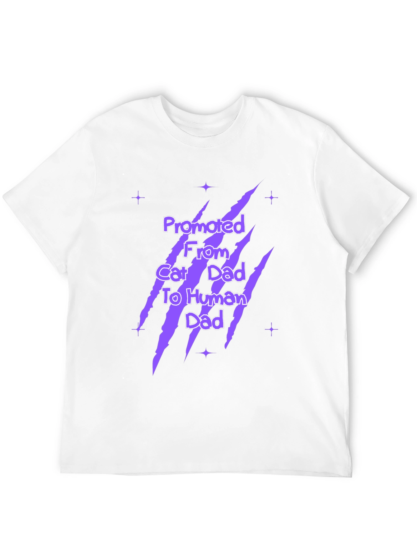 Promoted Cat Dad To Human Dad Black Graphic T-Shirt