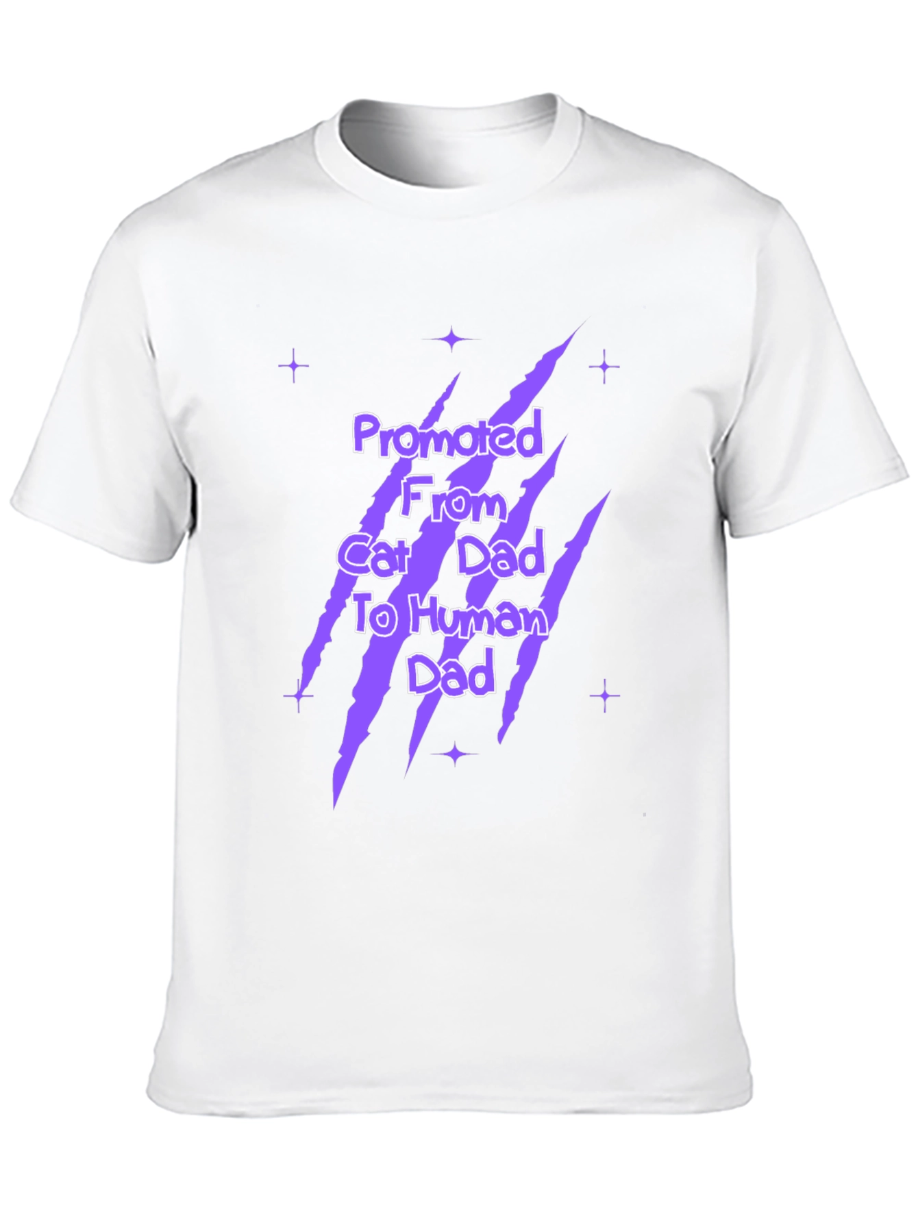 Promoted Cat Dad To Human Dad Black Graphic T-Shirt