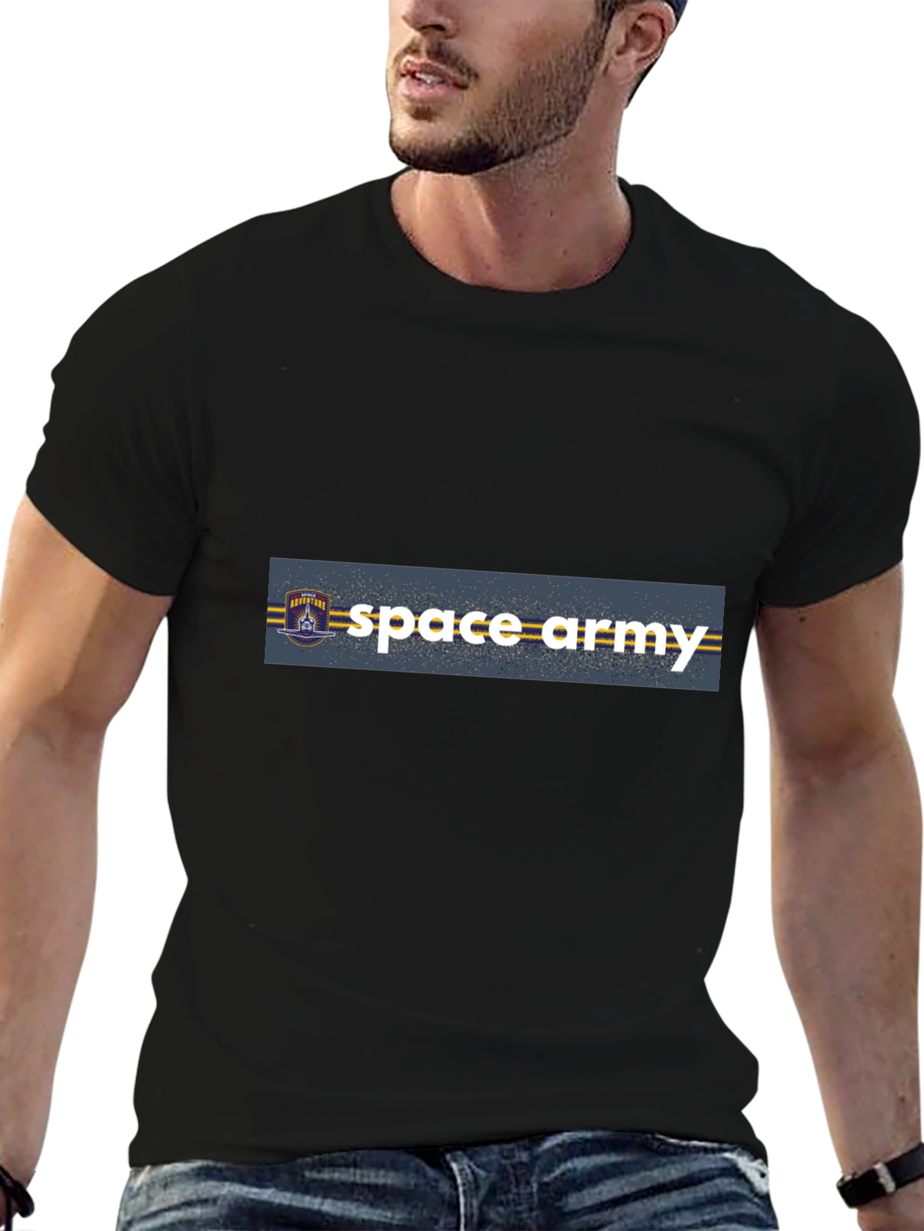Space Army Graphic Black T-Shirt