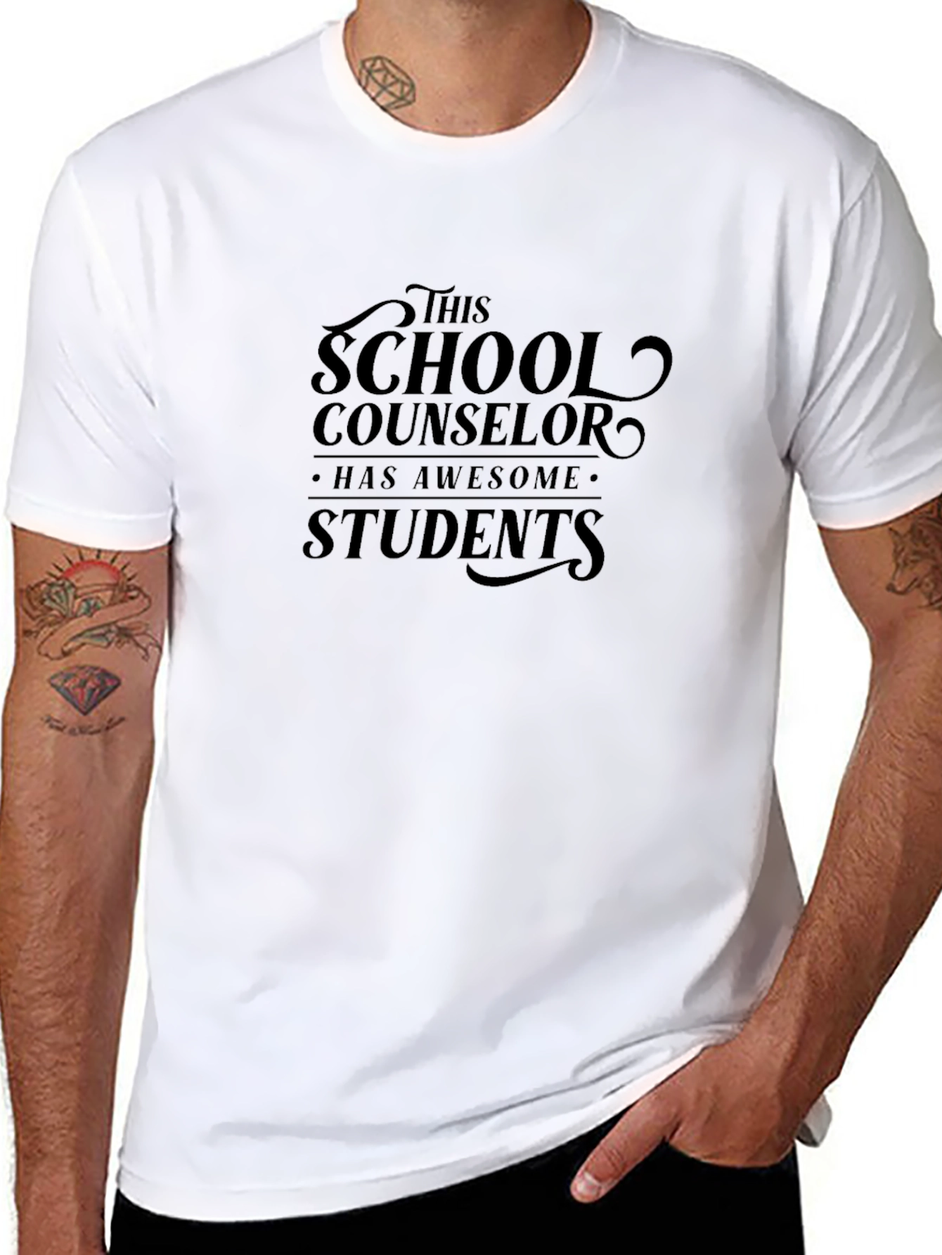 School Counselor Awesome Students Black T-Shirt