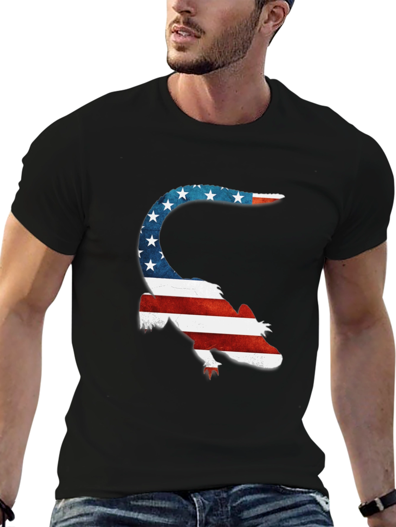 Patriotic Lizard Tee - USA Flag Graphic T-Shirt
