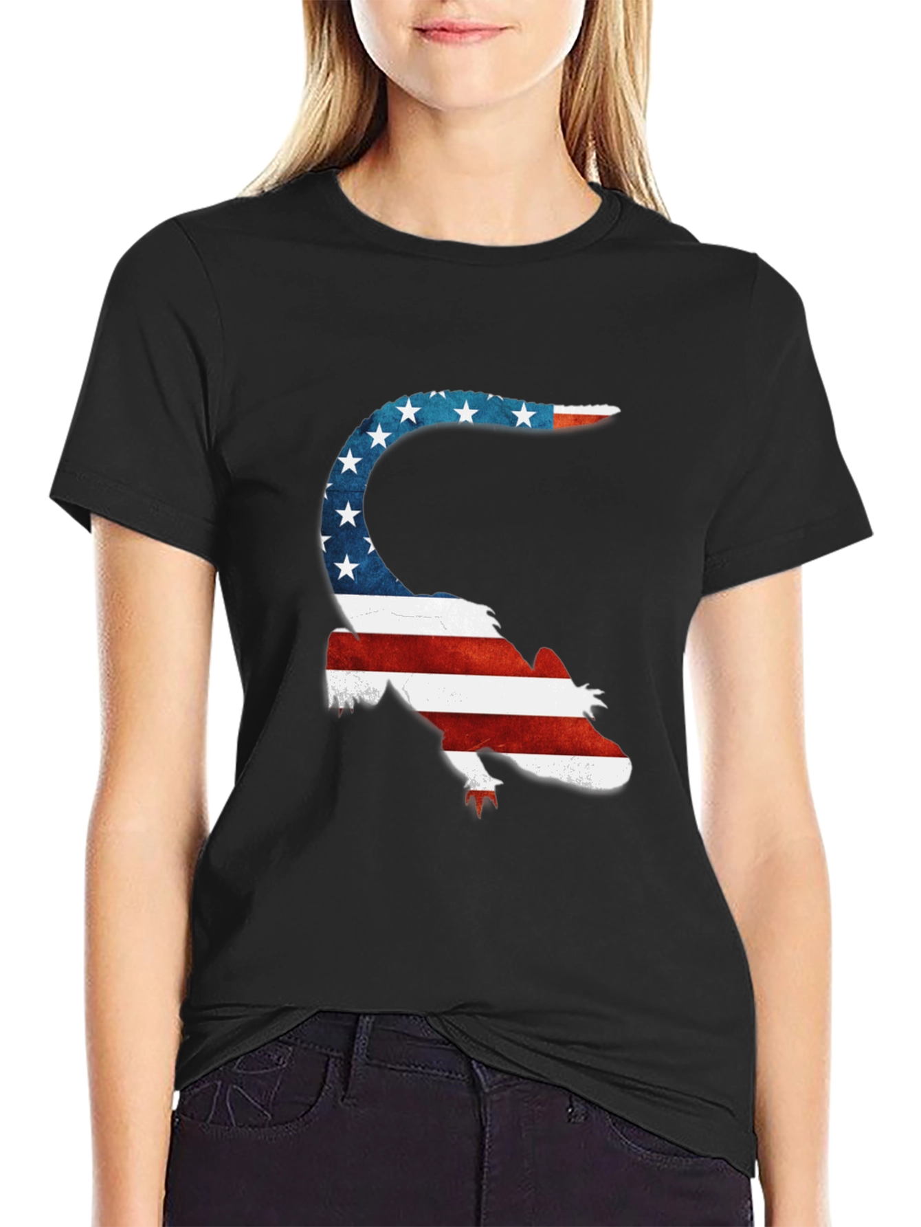 Patriotic Lizard Tee - USA Flag Graphic T-Shirt