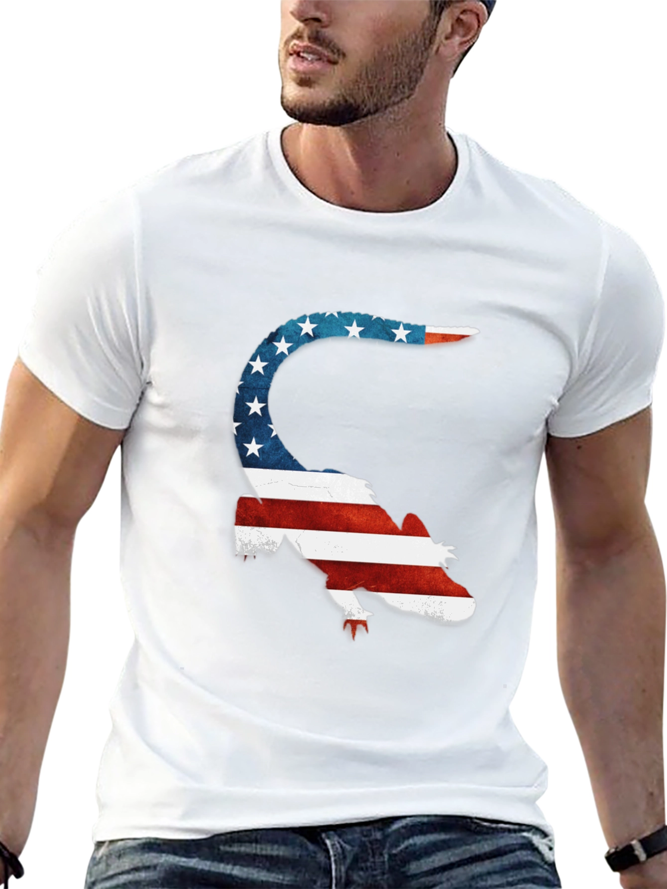 Patriotic Lizard Tee - USA Flag Graphic T-Shirt
