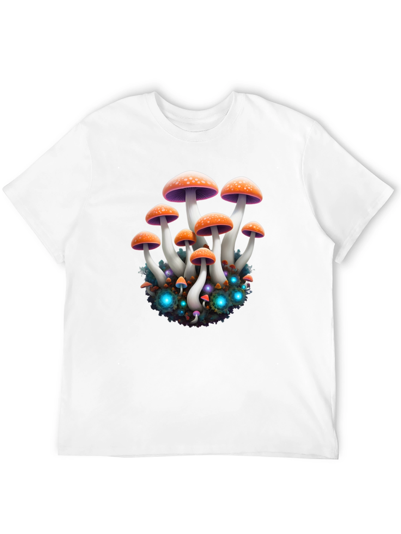 Mushroom Graphic Black T-Shirt - Psychedelic Print