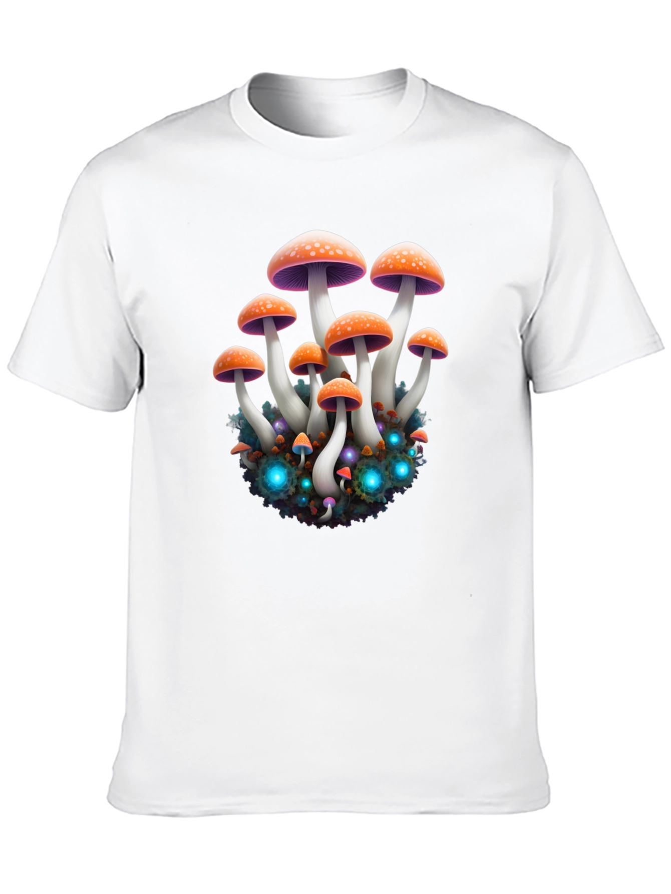 Mushroom Graphic Black T-Shirt - Psychedelic Print