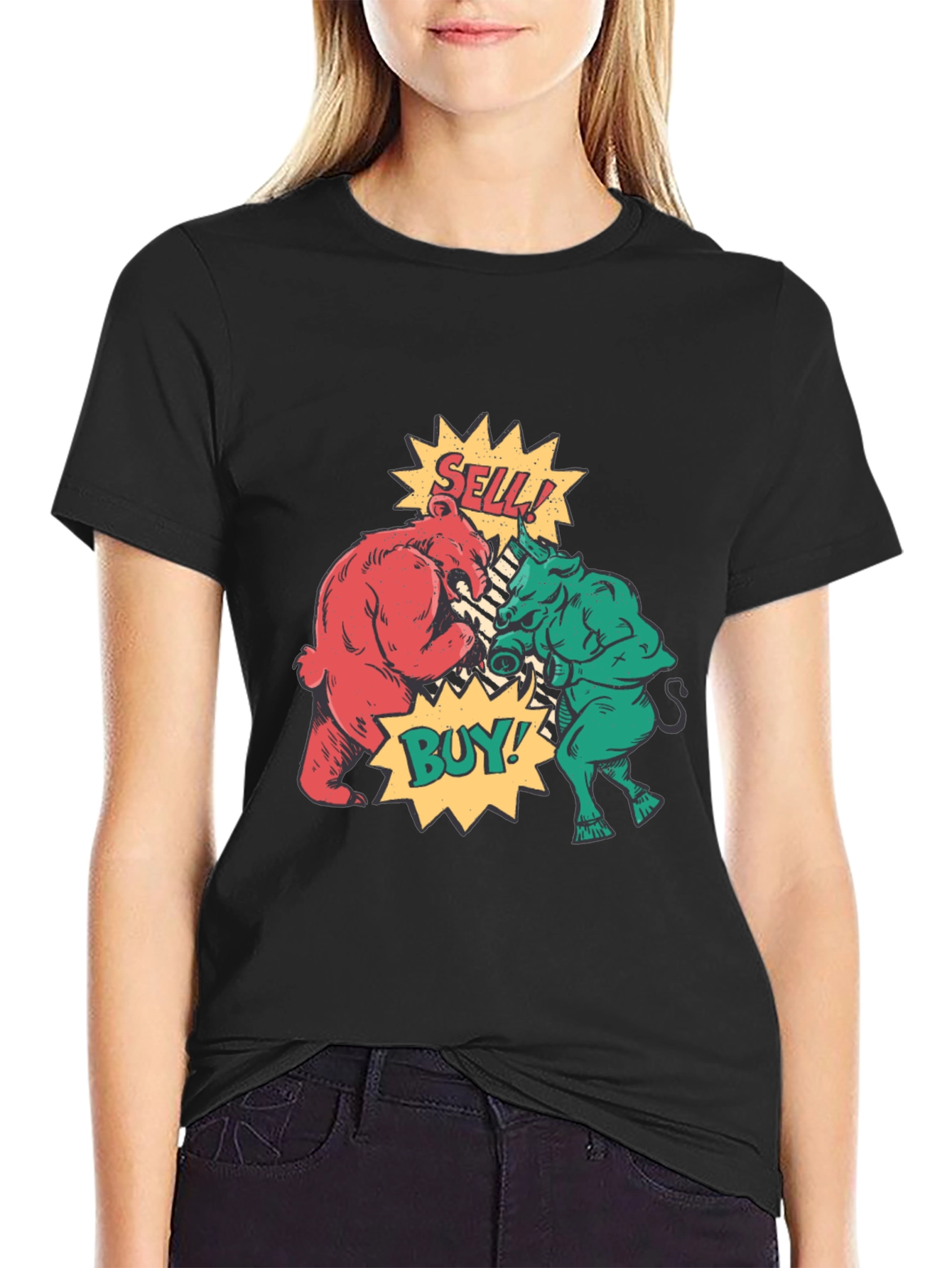 Stock Market Bull vs Bear Graphic Tee
