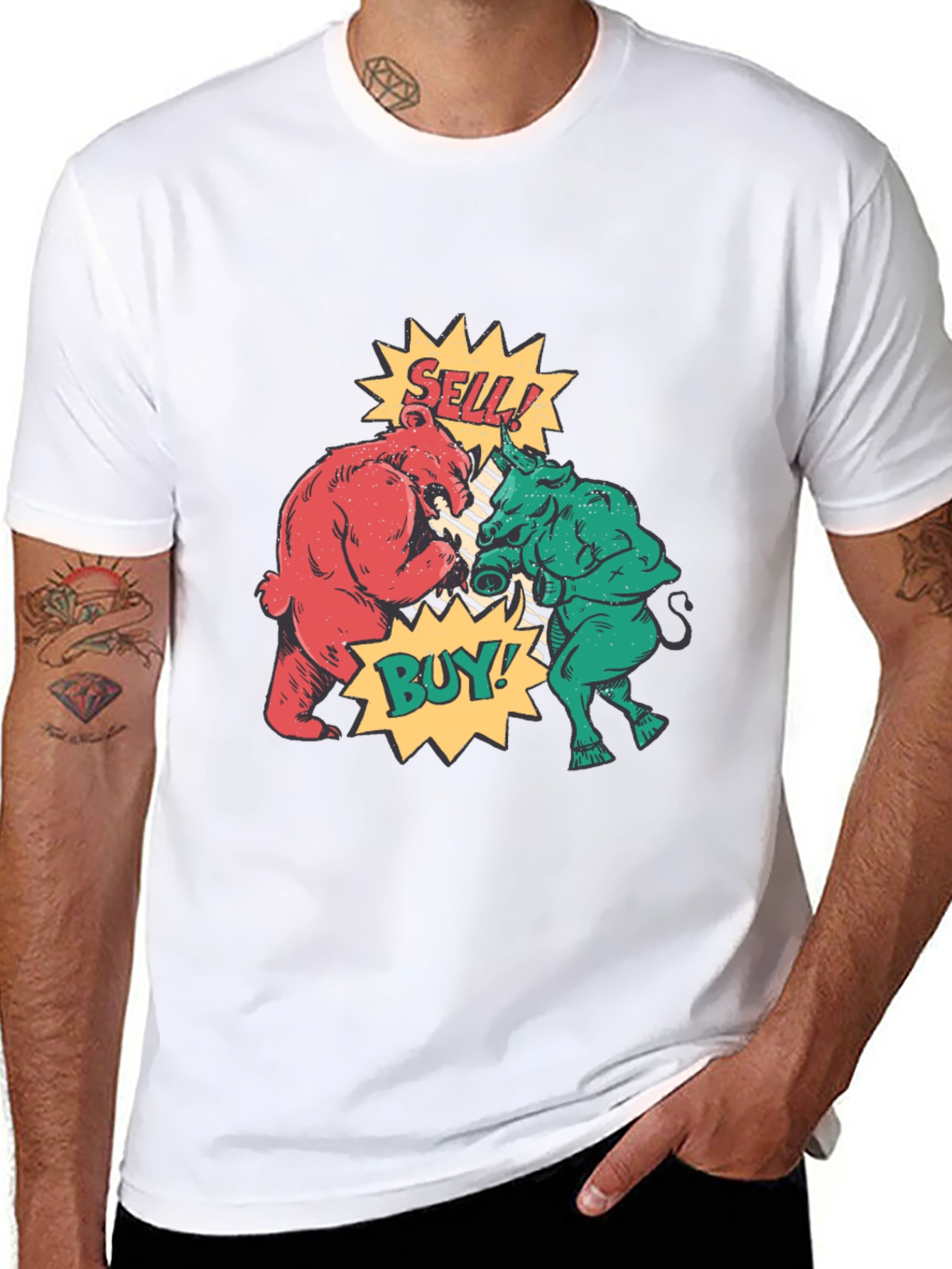 Stock Market Bull vs Bear Graphic Tee