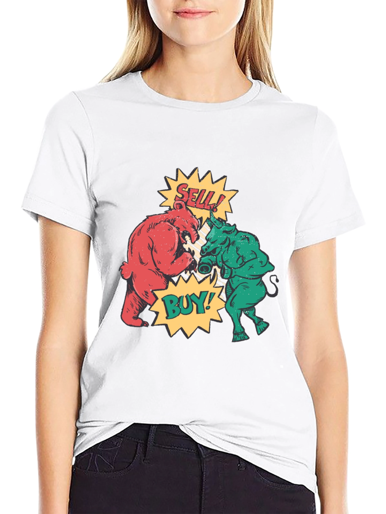 Stock Market Bull vs Bear Graphic Tee