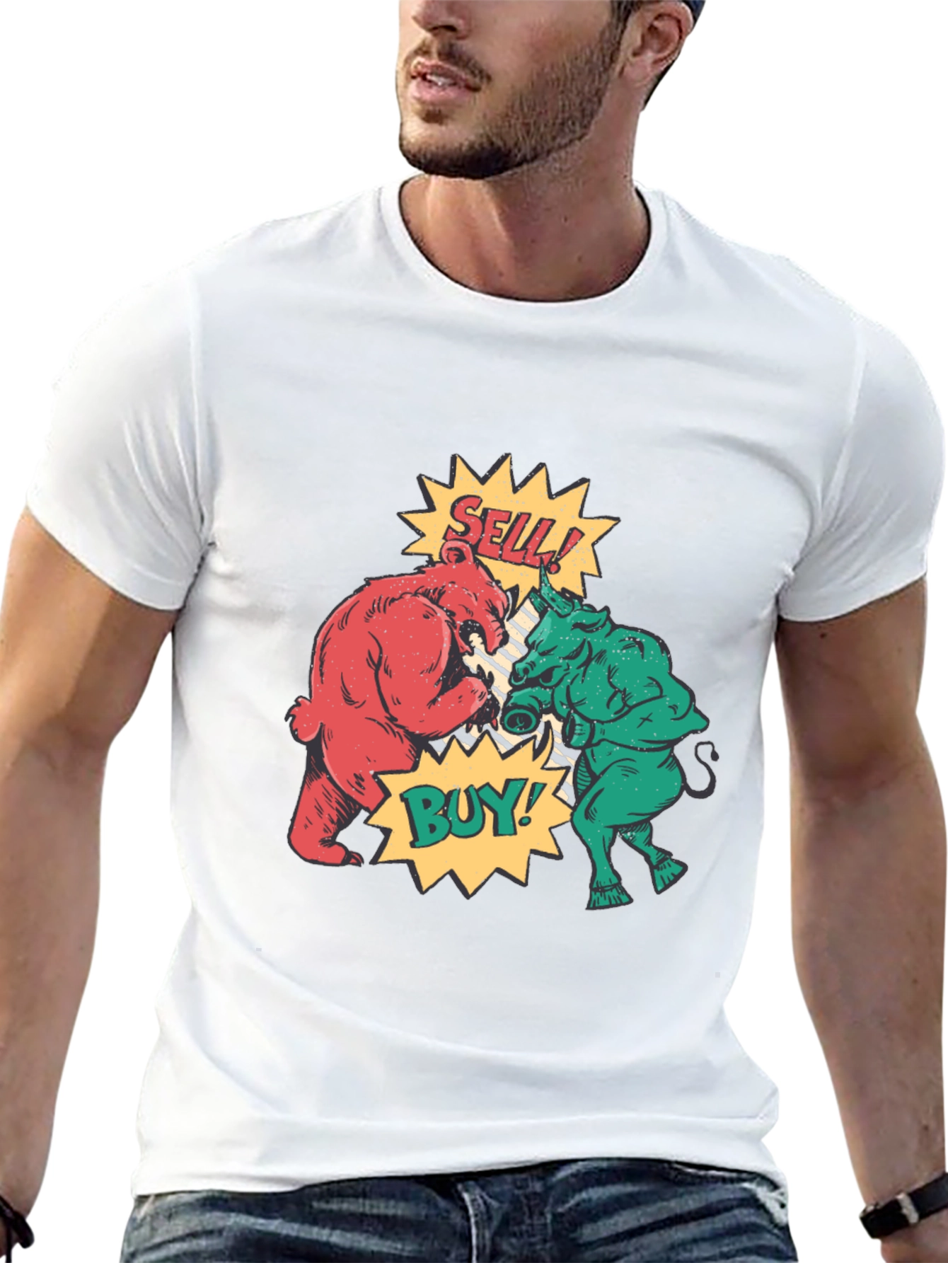 Stock Market Bull vs Bear Graphic Tee