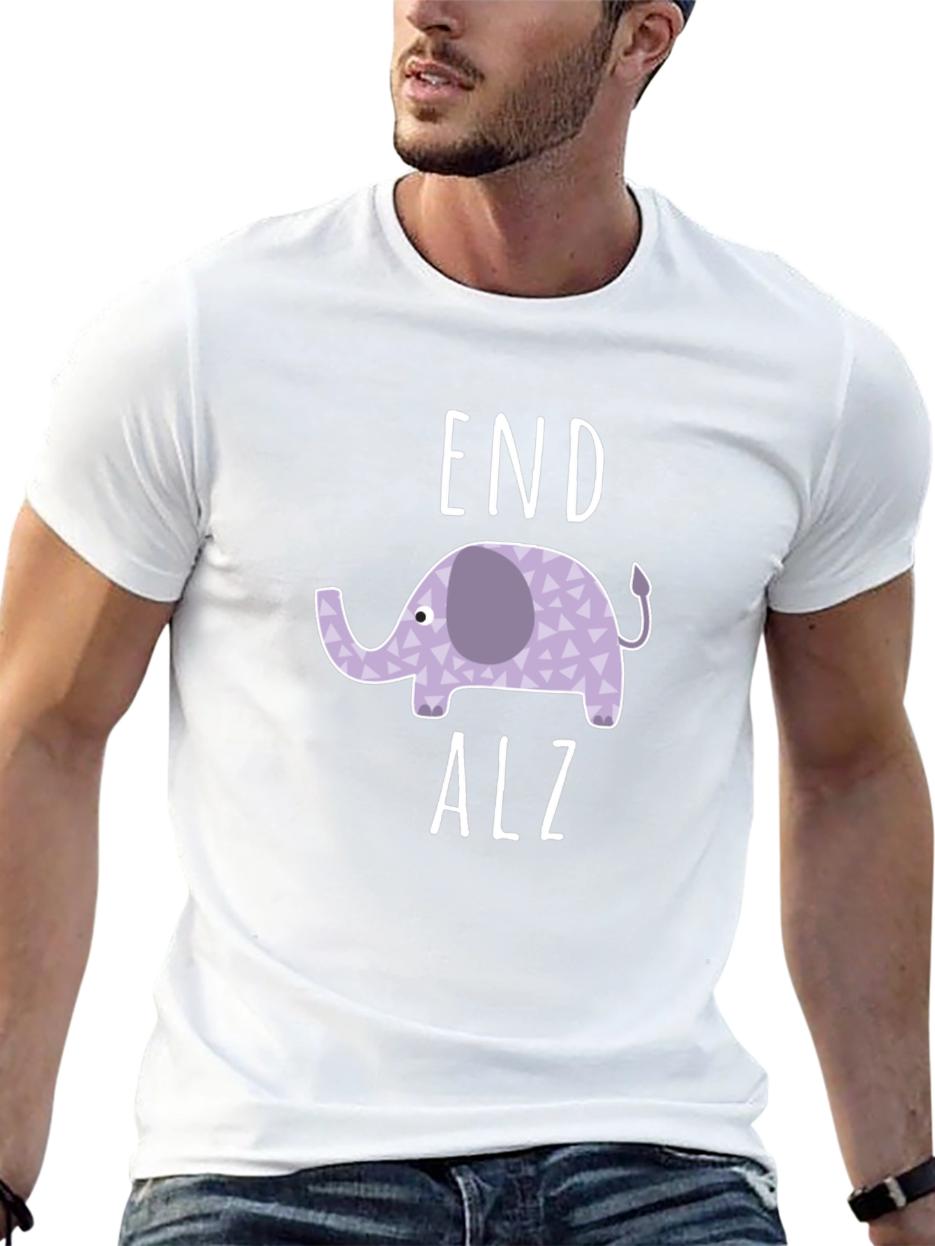 End Alz Elephant T-Shirt - Black