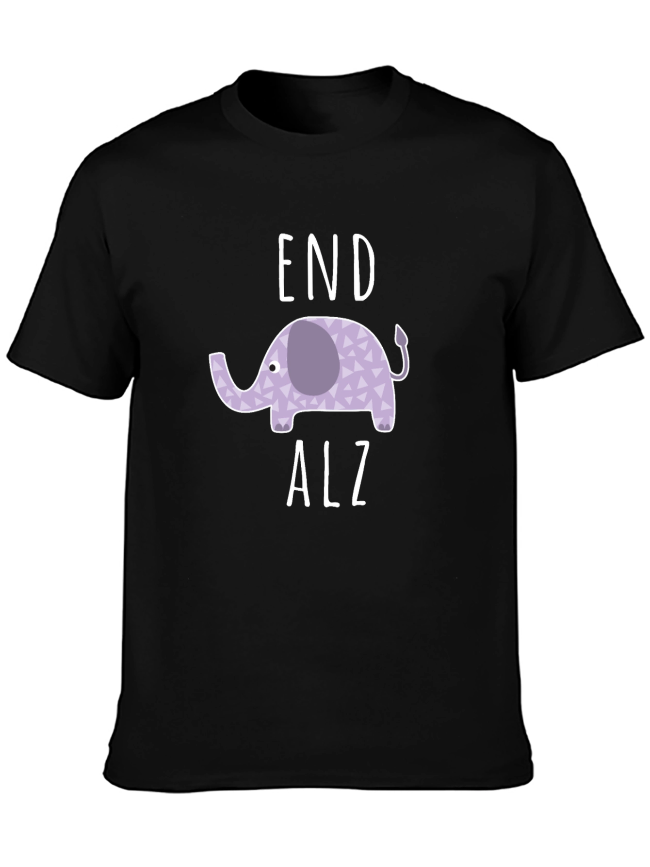 End Alz Elephant T-Shirt - Black