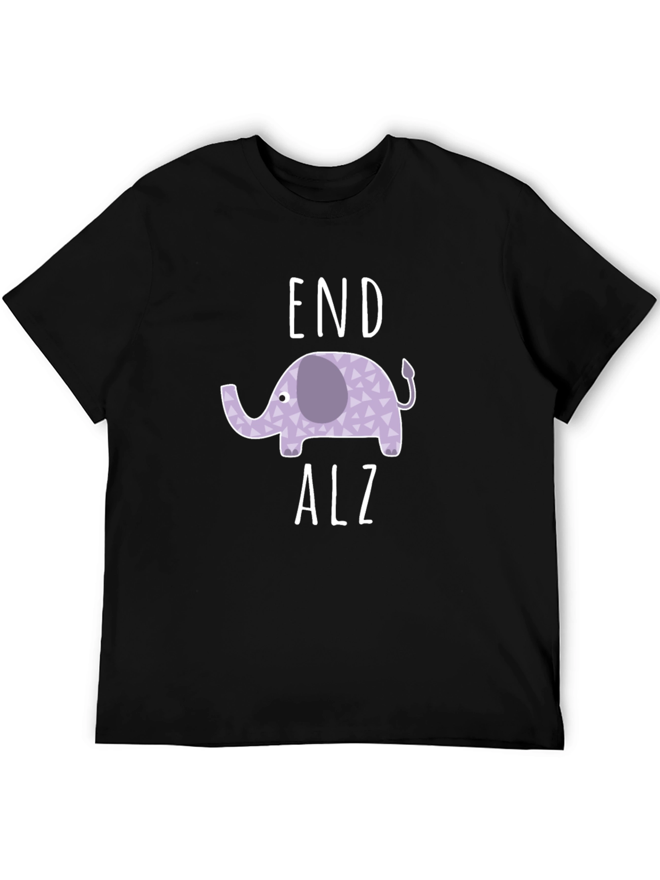 End Alz Elephant T-Shirt - Black