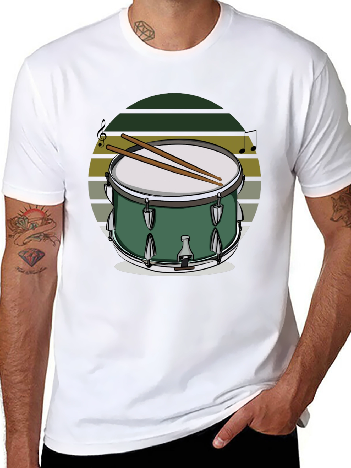 Drum Set Graphic T-Shirt - Music Lover Tee