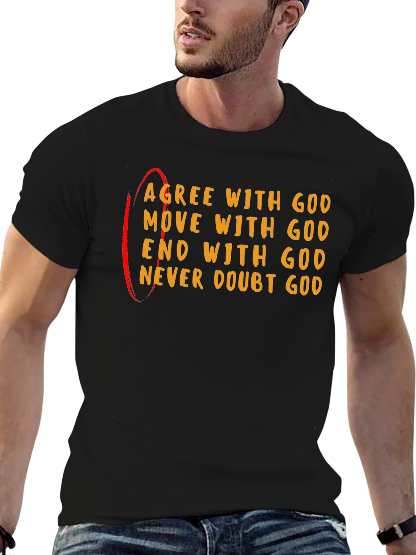 Agree With God Black Graphic Tee