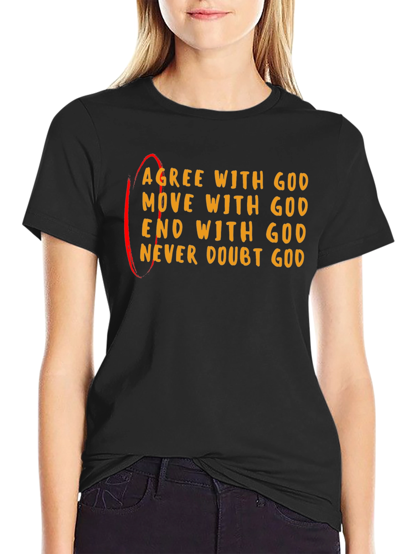 Agree With God Black Graphic Tee