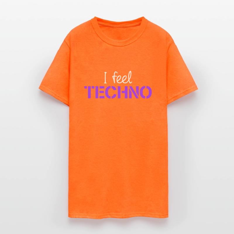 I feel Techno Music Love Letters Quote Party Logo