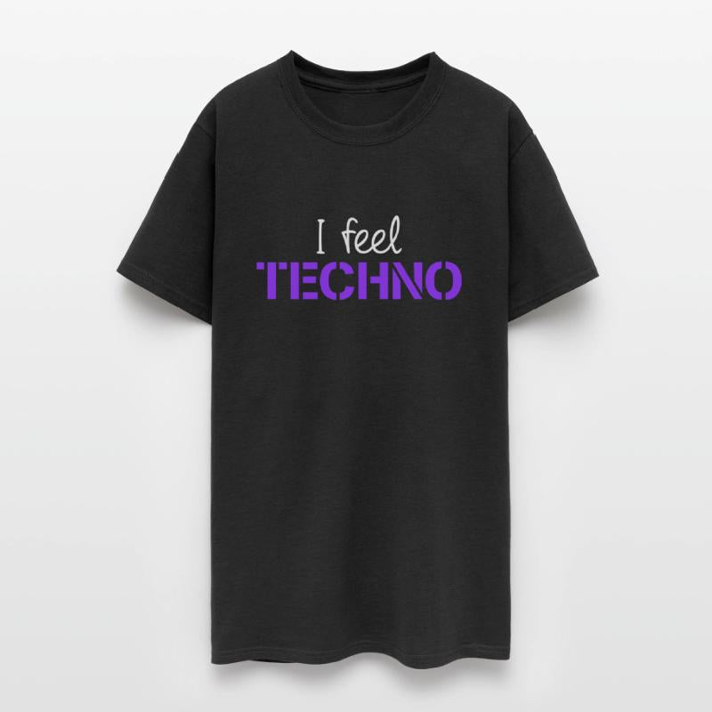 I feel Techno Music Love Letters Quote Party Logo